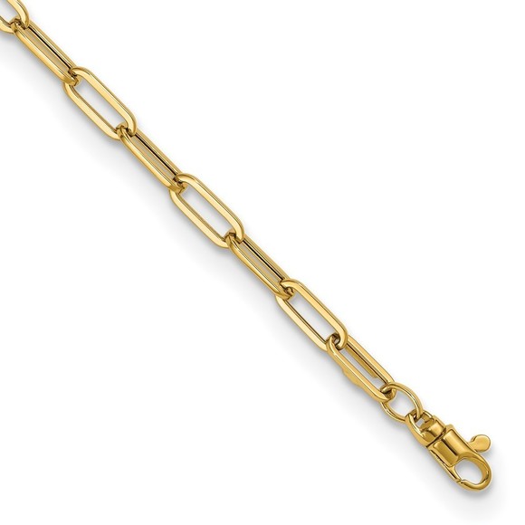 14k Yellow Gold Polished Fancy Link with 1in ext Bracelet
